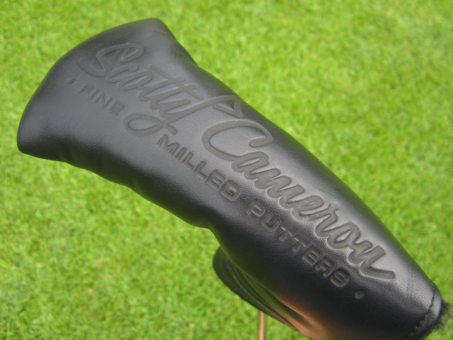 scotty cameron black genuine leather custom shop blade putter headcover