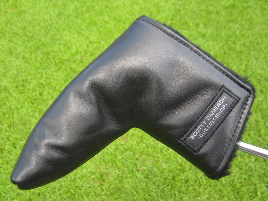 scotty cameron black leather custom shop blade putter headcover
