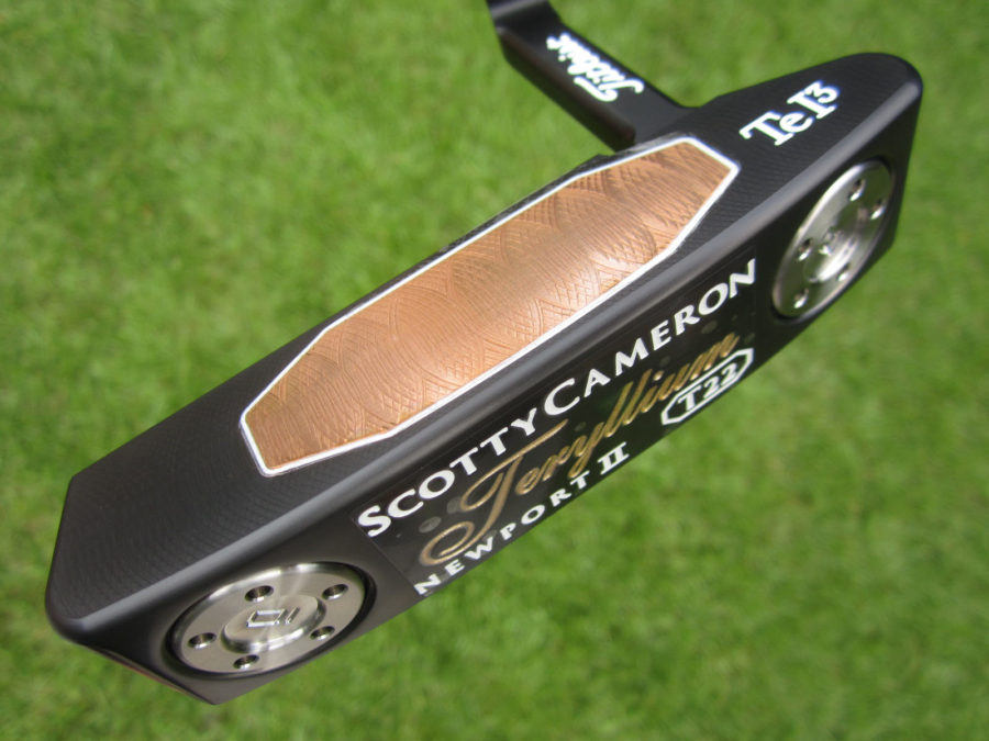scotty cameron limited release black t22 newport 2 terylium putter golf club with grip in plastic