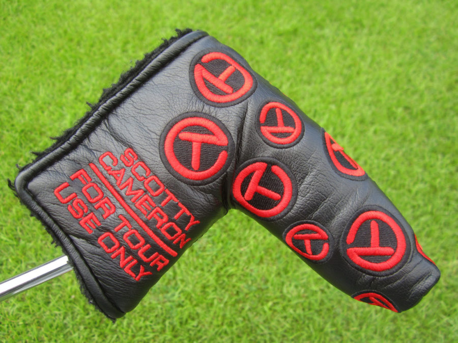scotty cameron tour only black and red dancing circle t blade putter headcover