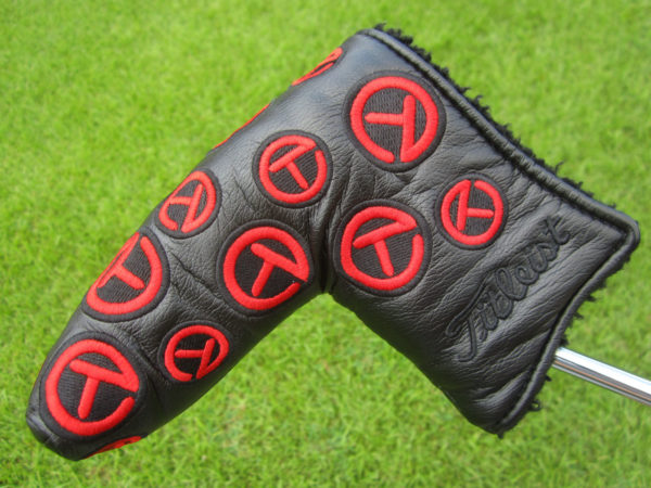 scotty cameron tour only black and red dancing circle t blade putter headcover