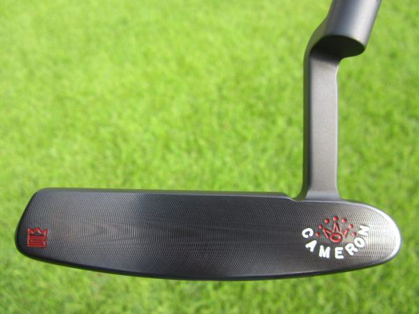 scotty cameron tour only carbon 3x black newport handstamped circle t putter with script titleist stamp golf club