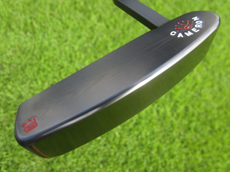 scotty cameron tour only carbon 3x black newport handstamped circle t putter with script titleist stamp golf club