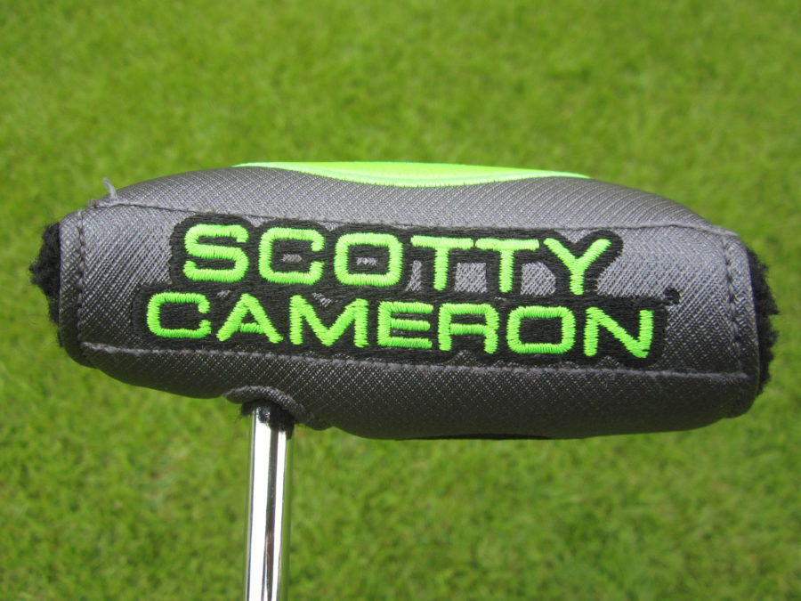scotty cameron tour only grey and lime green industrial circle t mid round putter headcover