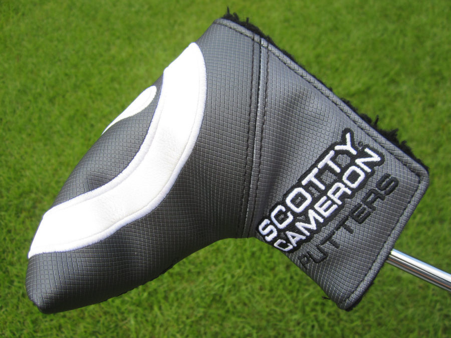 scotty cameron tour only grey and white industrial circle t mid mallet putter headcover