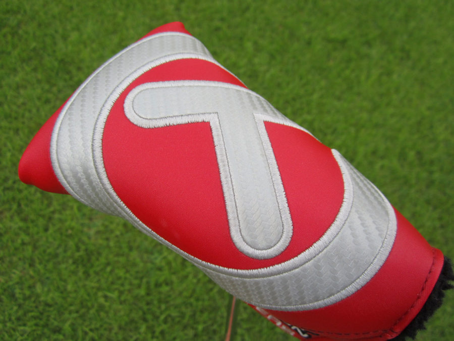 scotty cameron tour only red and silver industrial circle t mid mallet putter headcover