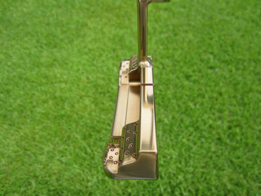scotty cameron tour only s cameron fancy back scotydale chromatic bronze sss masterful 009m circle t 350g with handstamped snow and welded plumber neck with jordan spieth style top line and tiger woods cherry bombs putter golf club