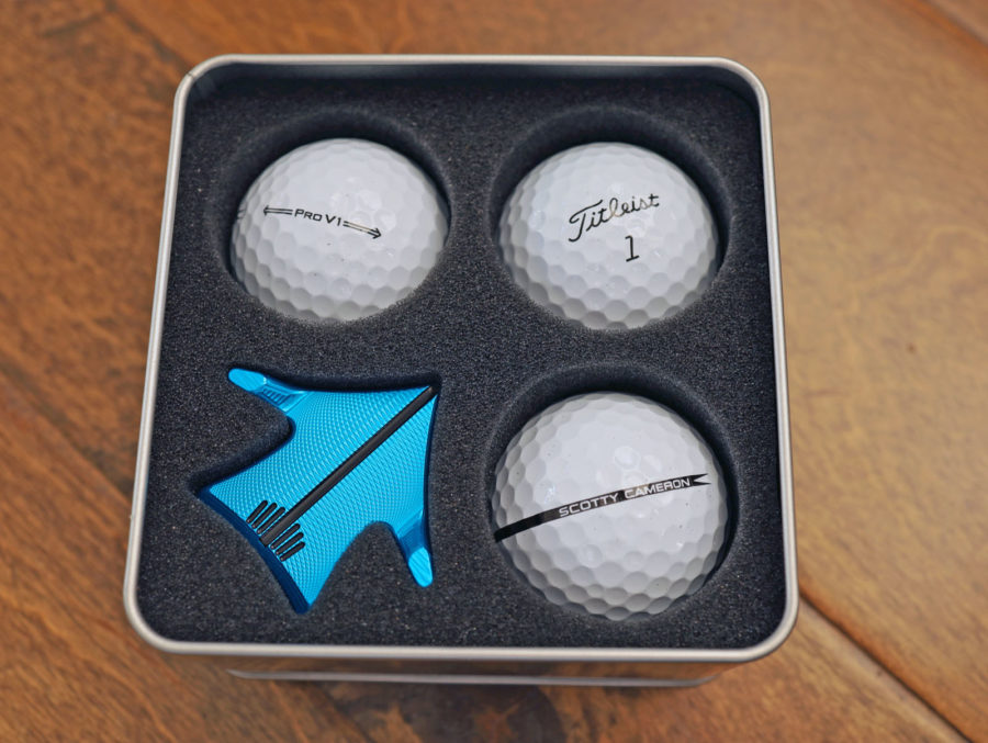 scotty cameron limited release gallery encinitas california aero alignment tool kit turbo blue with titleist prov1 golf balls