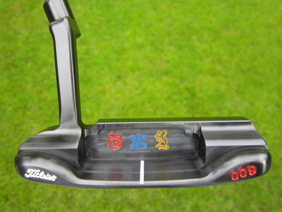 scotty cameron tour only brushed black carbon steel 009 350g putter with hot head harry and tour rat golf club