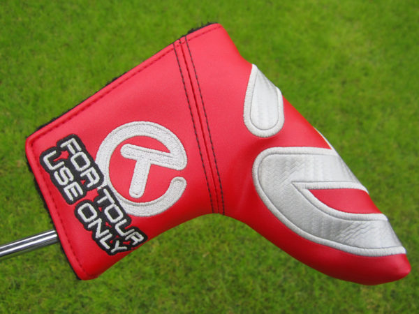 scotty cameron tour only red and silver industrial circle t blade putter headcover
