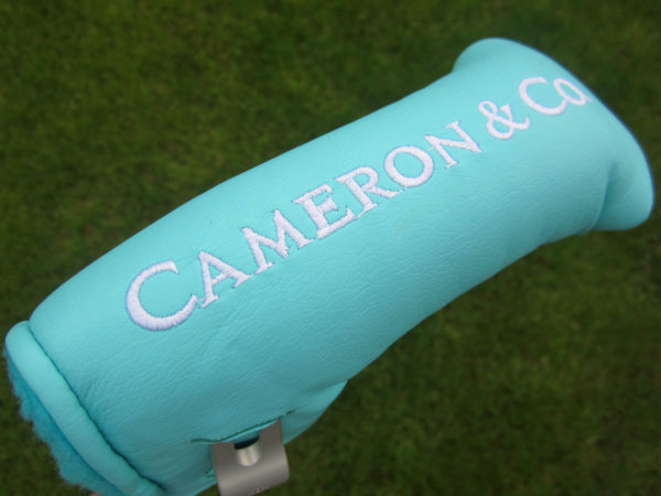 scotty cameron limited edition tiffany cameron and co white stitch blade putter headcover with pivot tool