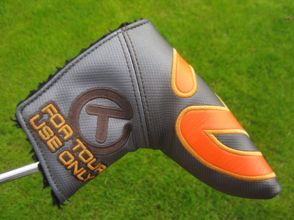 scotty cameron tour only grey and orange industrial circle t blade putter headcover