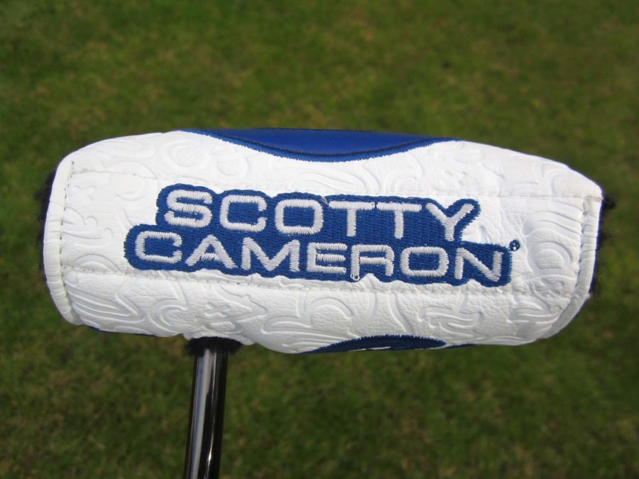 scotty cameron tour only white and blue tour rat industrial circle t xl mallet square putter headcover