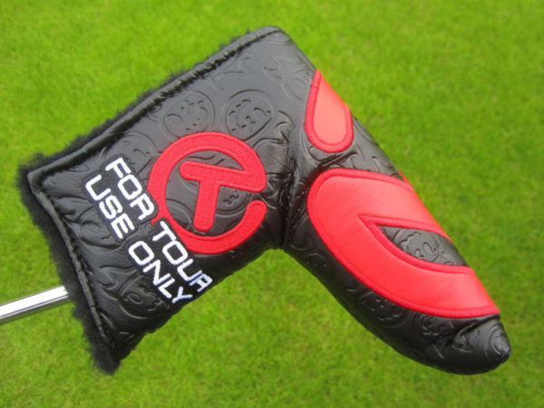 scotty cameron tour only black and red hot head harry industrial circle t blade putter headcover