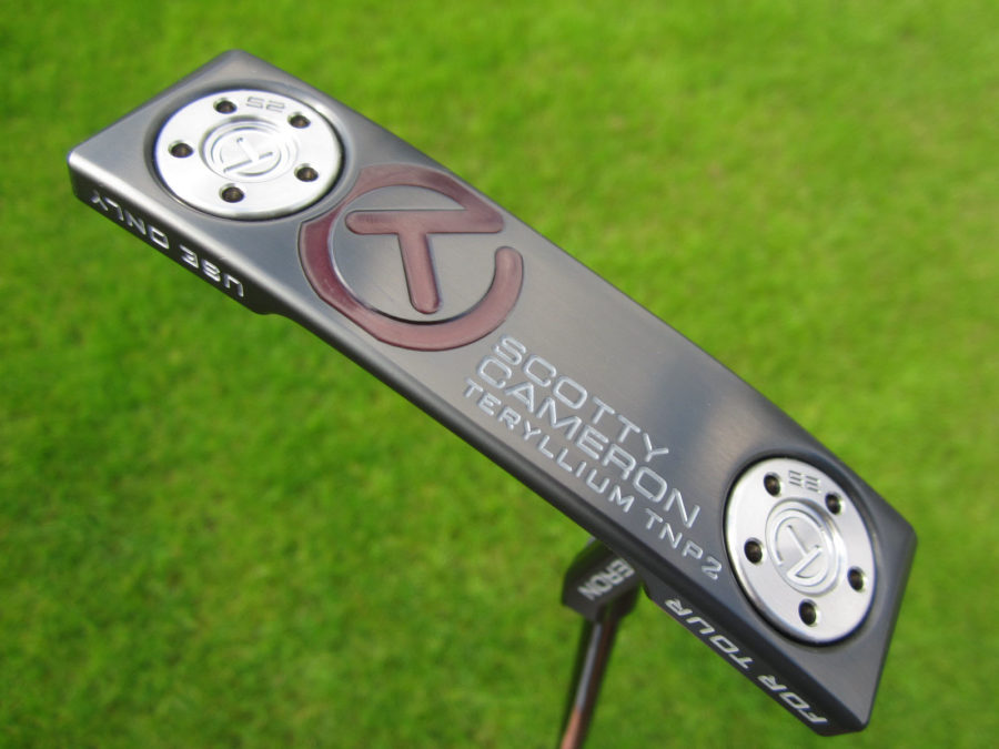scotty cameron tour only black t22 newport 2 terylium circle t with sight dot and black shaft putter golf club
