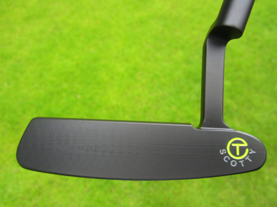 scotty cameron tour only black sss newport studio select circle t putter with lime green paint golf club