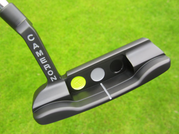 scotty cameron tour only black sss newport studio select circle t putter with lime green paint golf club