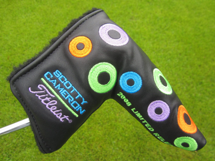 scotty cameron limited release 2009 custom shop black leather fruit loops blade putter headcover