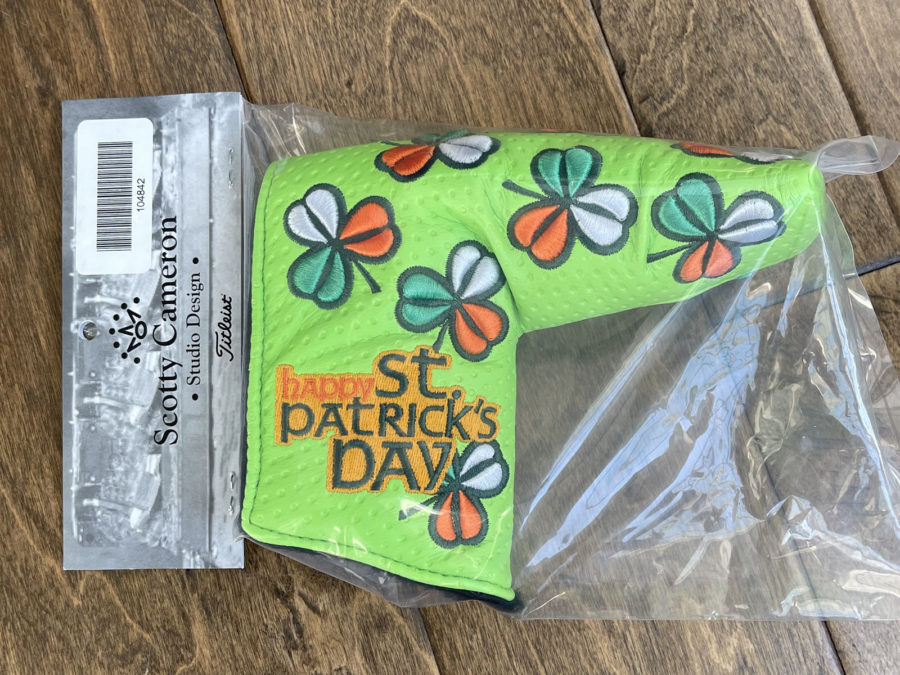 scotty cameron limited release 2023 st patricks day tricolour clover blade putter headcover