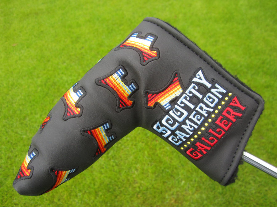 scotty cameron limited release encinitas gallery black dancing serape dogs blade putter headcover