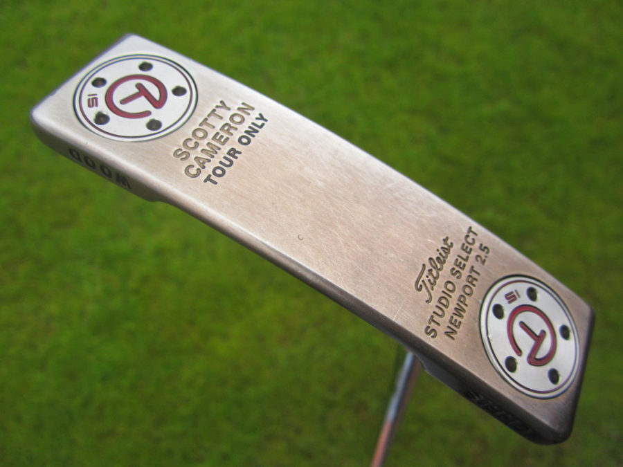 scotty cameron tour only deep milled experimental chromatic bronze newport 2.5 studio select circle t putter made for ryder cup player chris wood