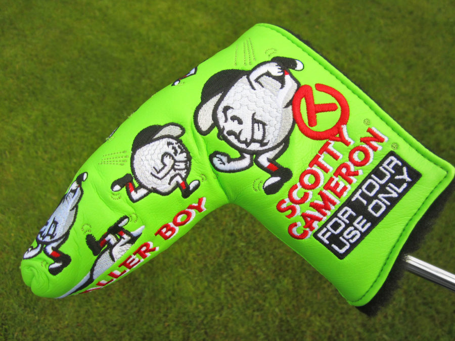 scotty cameron tour only 2023 lime green baller boy circle t blade putter headcover