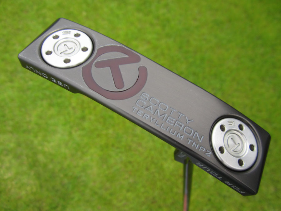 scotty cameron tour only black t22 newport 2 terylium circle t putter with black shaft and top line golf club