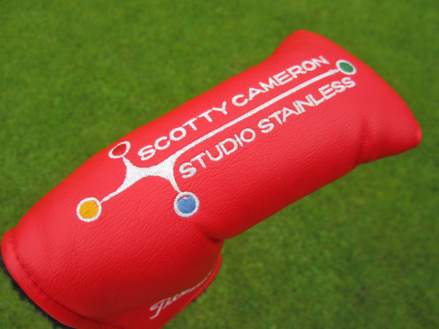 scotty cameron for tour use only red studio stainless circle t blade putter headcover