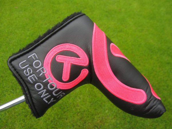 scotty cameron for tour use only black and pink industrial circle t blade putter headcover
