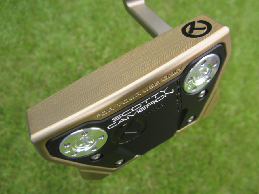 scotty cameron tour only chromatic bronze phantom x t11 circle t putter with welded plumber neck golf club