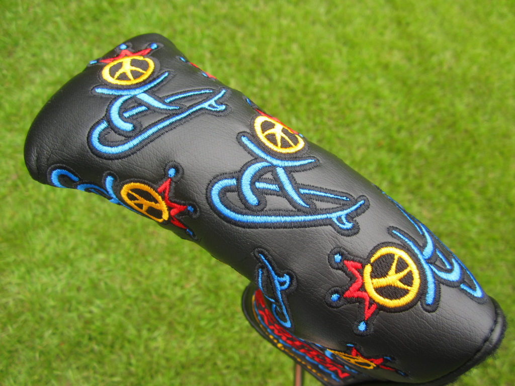 Étiquette De Sac De Golf Scotty Cameron 'Peace Surfer' - Modèle Peinture Goutte à Goutte - RARE Et Neuf