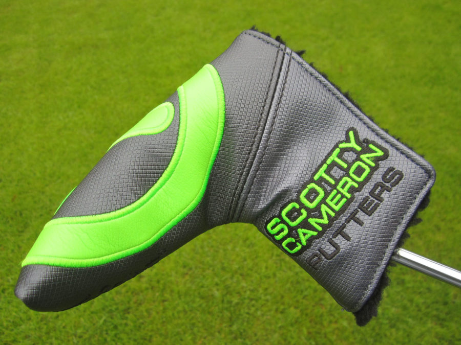 scotty cameron for tour use only grey and lime green industrial circle t blade putter headcover