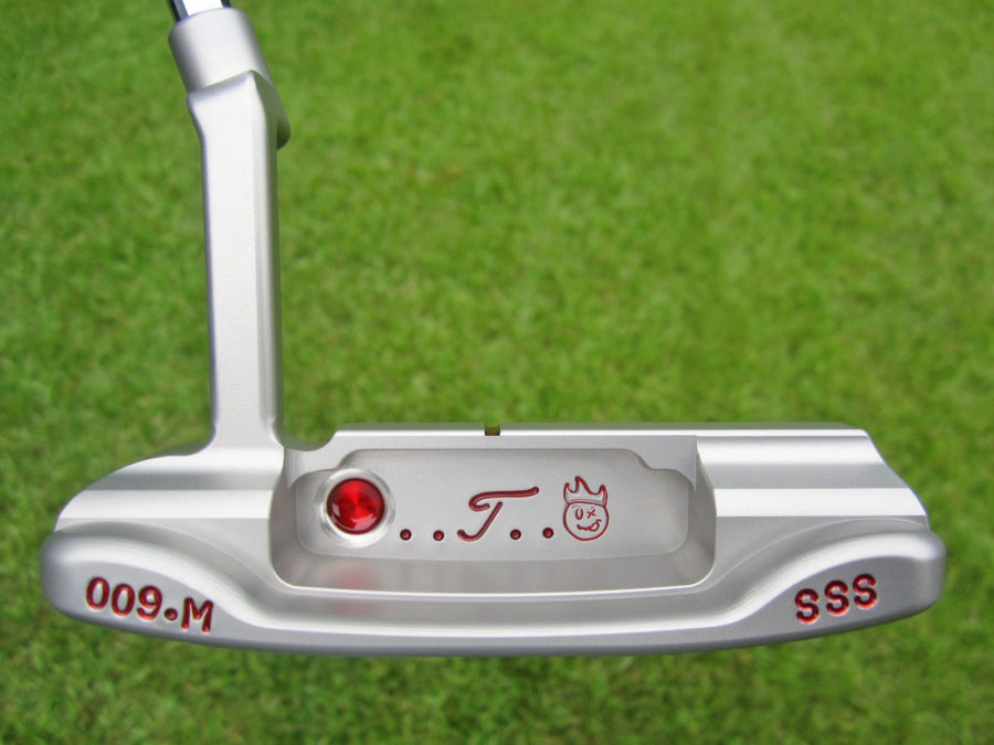 scotty cameron tour only sss masterful 009m circle t 350g putter with retro dots script titleist t and hot head harry golf club