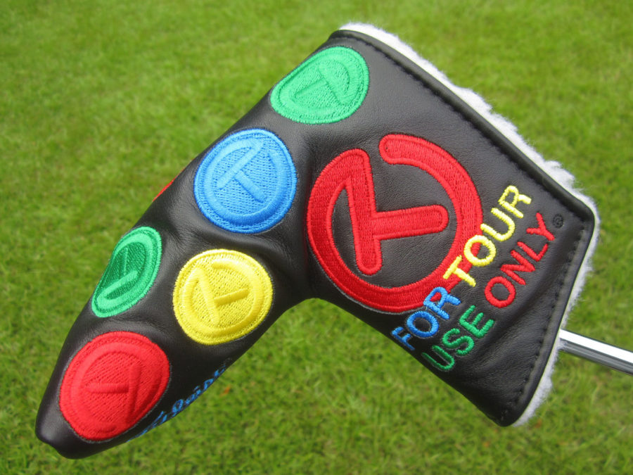 scotty cameron tour only black genuine leather dancing circle t blade putter headcover