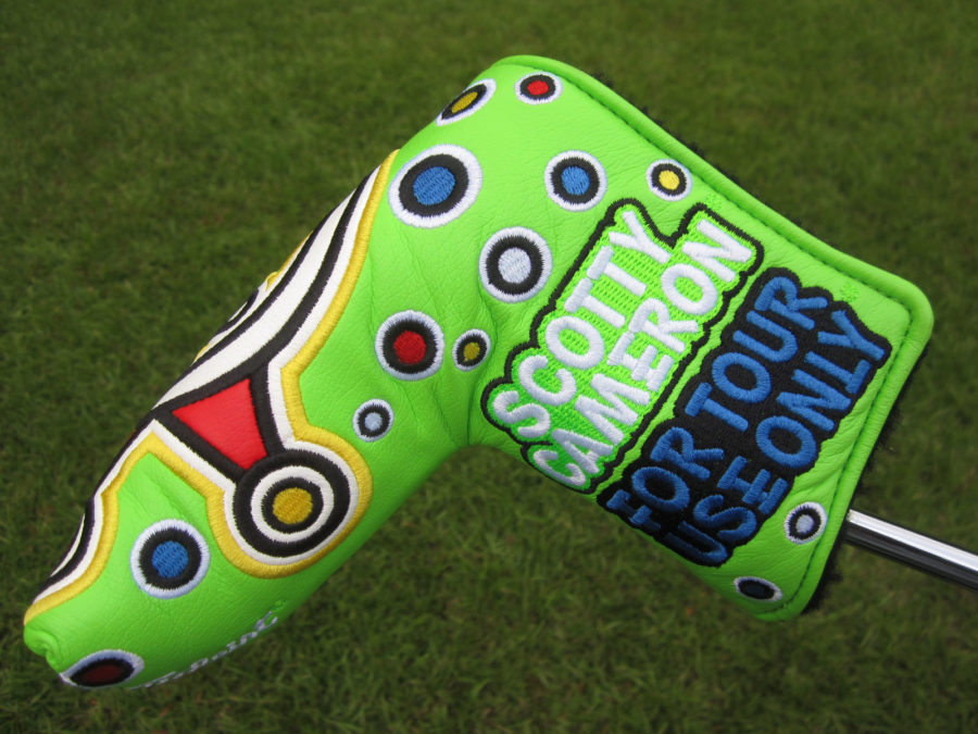 scotty cameron tour only lime green jackpot johnny industrial circle t blade putter headcover