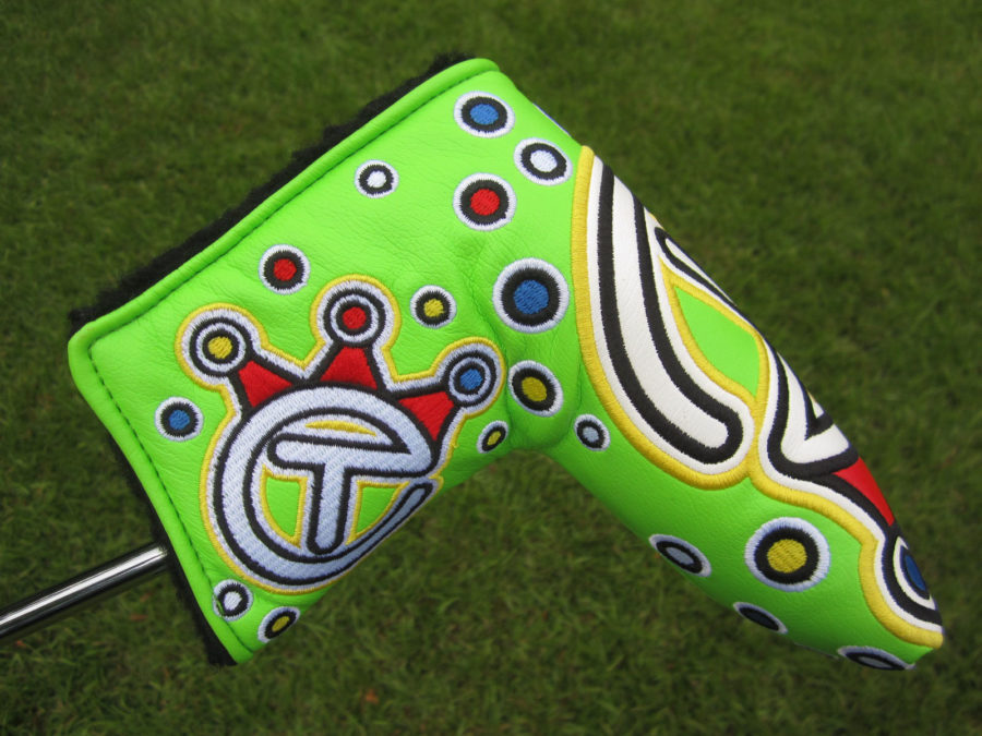 scotty cameron tour only lime green jackpot johnny industrial circle t blade putter headcover