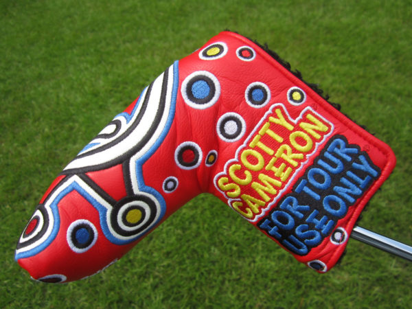 scotty cameron tour only red jackpot johnny industrial circle t blade putter headcover