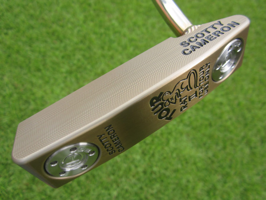 scotty cameron tour only two tone sss and chromatic bronze tour rat 2 circle t prototype putter with welded 1.5 round neck golf club