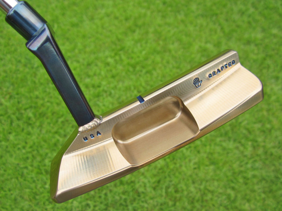 scotty cameron tour only 2023 craftsman pocketback two tone chromatic bronze and blue circle t 345g putter with welded plumber neck golf club