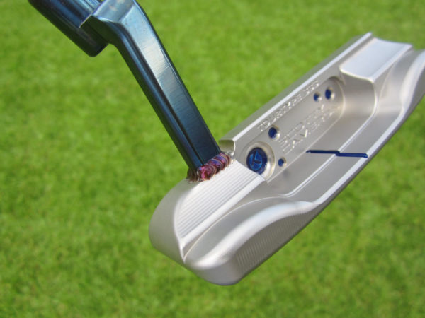 scotty cameron tour only two tone sss and chromatic blue masterful tourtype circle t putter with welded plumber neck golf club
