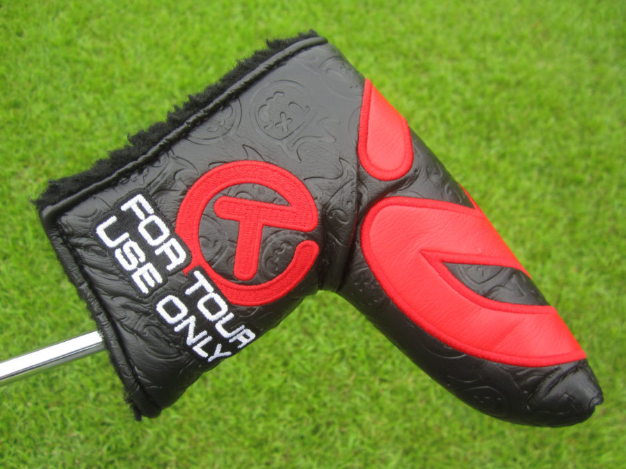 scotty cameron tour only black and red hot head harry industrial circle t blade putter headcover