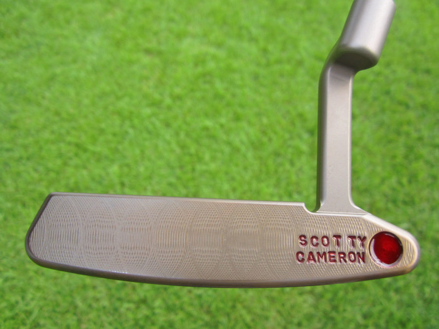 scotty cameron tour only sss chromatic bronze timeless newport 2 circle t 350g putter with cherry bombs hot head harry skull and bones jester stamp and script titleist stamp golf club