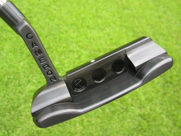 scotty cameron tour only deep milled black mist sss newport studio select circle t 340g with tiger woods style sight dot and leather stitchback grip