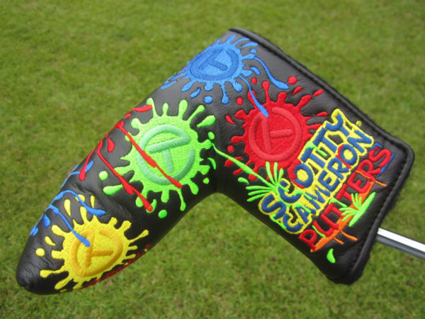 scotty cameron tour only black paint splash circle t blade putter headcover