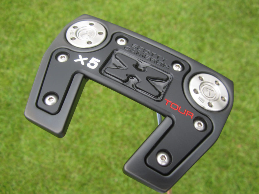scotty cameron tour only black futura x5 circle t putter with welded centershaft spud neck golf club