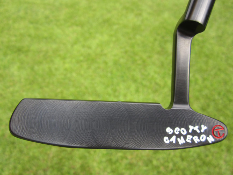 scotty cameron tour only brushed black carbon newport 2 beach handstamped circle t 350g putter golf club