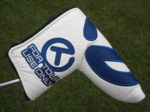 scotty cameron tour only white and blue tour rat industrial circle t blade putter headcover