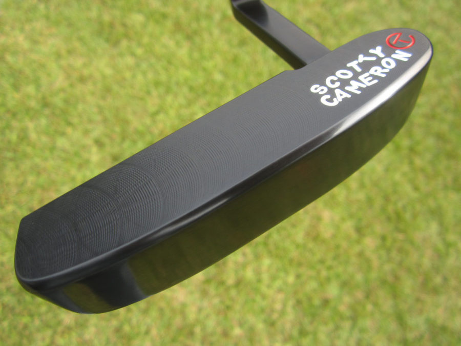 scotty cameron tour only brushed black carbon 009 prototype circle t 350g putter with retro stamp and smiley face stamp golf club