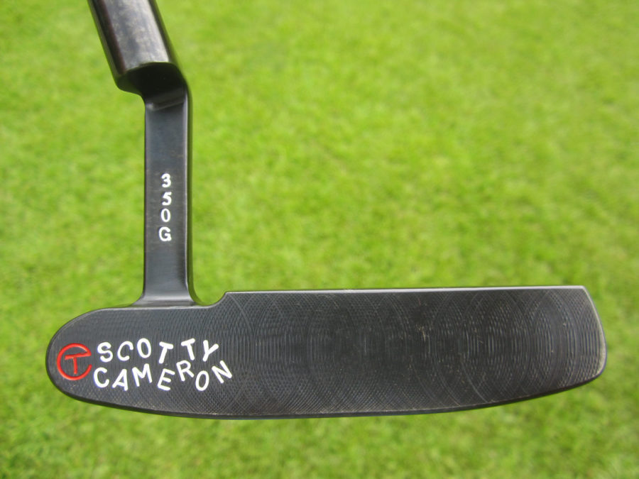 scotty cameron tour only lh left hand brushed black carbon 009 prototype circle t 350g putter golf club with scotty dog