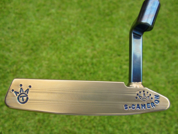 scotty cameron tour only two tone chromatic blue and bronze timeless tourtype circle t 350g putter studio welded plumber neck golf club